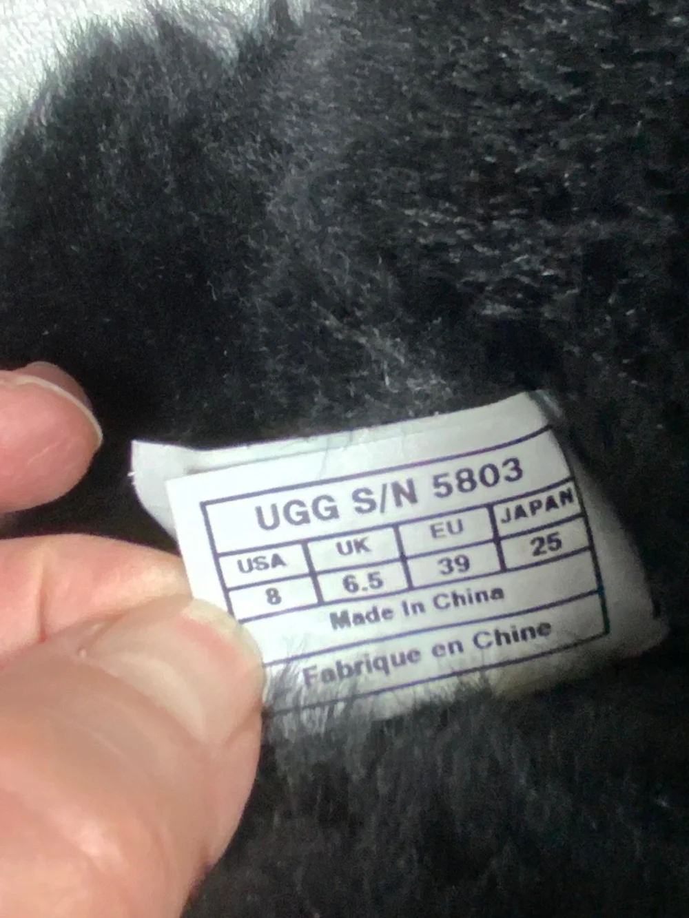Near New UGG Black Baily Button Boot - Size 8